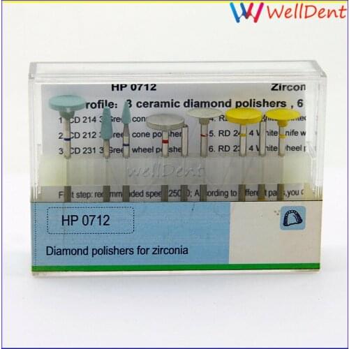 Dental HP0712 Polishing Burs Diamond Polisher For Zirconia Smoothing High Gloss Polishing