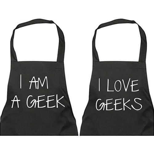 Custom Couples Kitchen Cooking Aprons,Personalised Geeks Gift Apron,House Warming Wedding Engagement Birthday Christmas Present