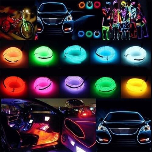 Glow EL Wire Cable LED Neon Christma Dance Party DIY Costume Clothing Luminous Car Light Decoration Clothe Ball Rave Dropshiping