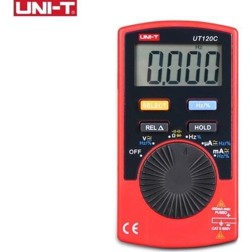 UNI-T Pocket Size Stype Digital Multimeter UT120A/B/C Auto Range Tester DC AC Voltage Diode Mini Electrical Meters LCD Display