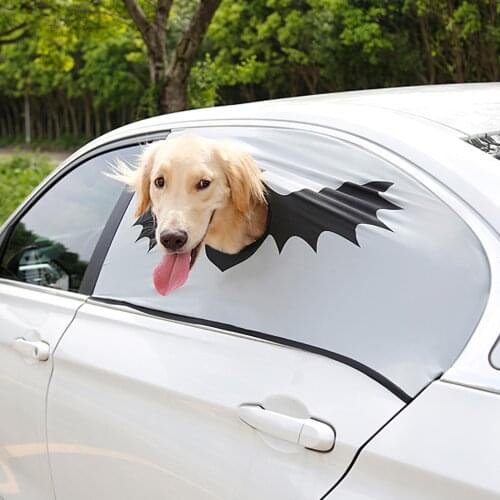 Bat Shading Curtains Sun Protection High Elasticity Car Security Fence Dog Driving Curtain Non Fading Pet Rear Window Cover