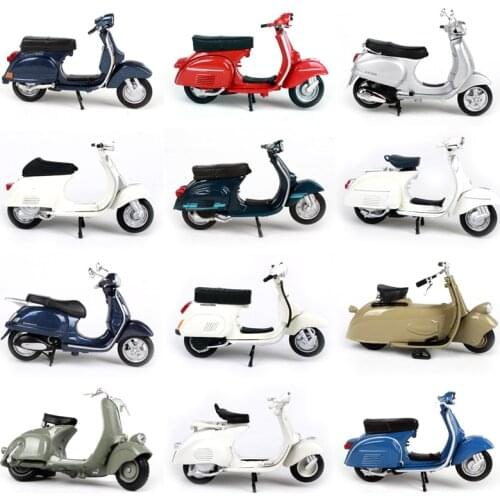 1:18 PIAGGIO Vespa Alloy Motorcycle Diecast Model Toy For Kids Birthday Gift Toys Collection Original Box