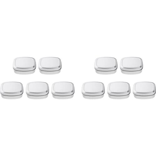 10pcs Square Aluminium Tin Pots Cream Salves Herbs Jars Container Case