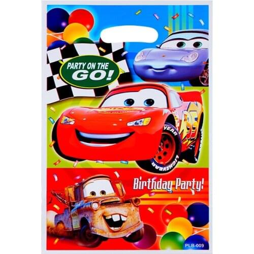10Pcs Pixar Car Party Favor Bag Kids Happy Birthday party Disposable Snack Candy Gift Bag Baby shower Favor