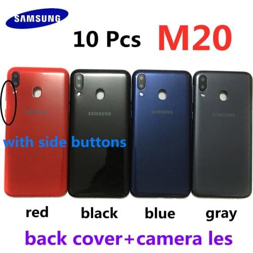 10 Pcs For Samsung Galaxy M20 M205 Battery Back Cover Rear Door Phone Housing Case +Camera Lens+Side Buttons Panel Chassis Lid