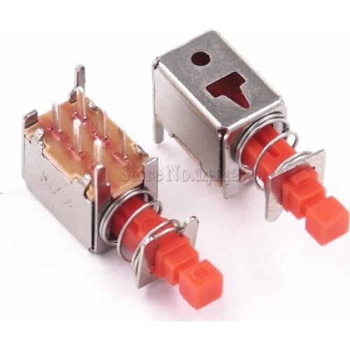 100Pcs Directly key switch A03 PS-22F03 6pins No Lock Reset switch Red