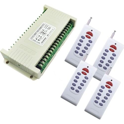 AC110V 220V 12 CH Channel 12CH RF Wireless Remote Control LED Light Bulb Switch System Receiver + Transmitter, 315MHZ/ 433 MHz