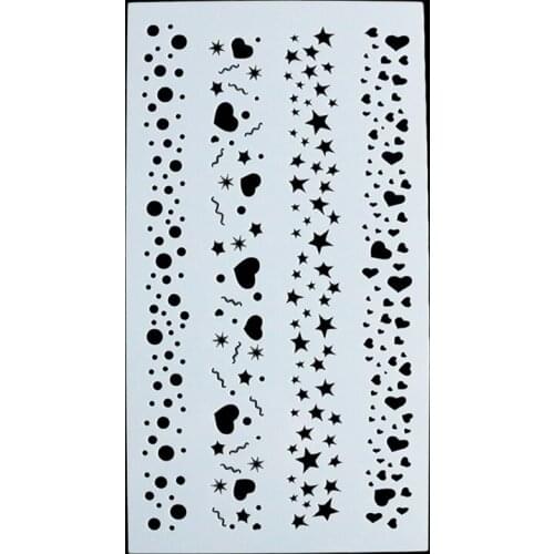 Free shipping 1PCS Heart Star Dot Patterns Cake Stencil Fondant Molds Cake Cookie Cupcake Stencil Baking Mold Cake Tool