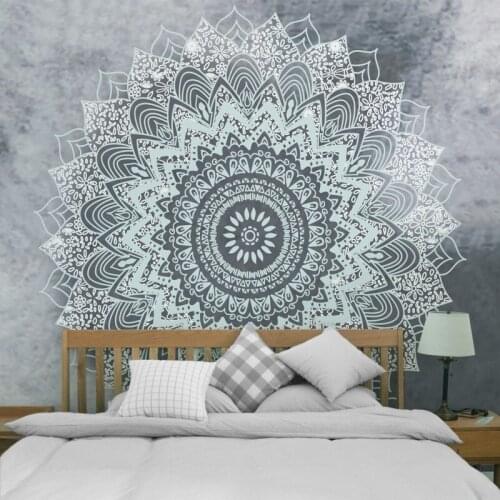 Bohemian Mandala Tapestry India Psychedelic Wall Carpet Floral Geometric Japanese Wave Wall Cloth Tapestries Yoga Mat Home Decor