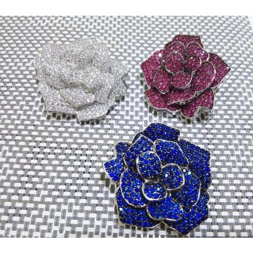 Flower white blue red color brooch weholesale beads gift FPPJ