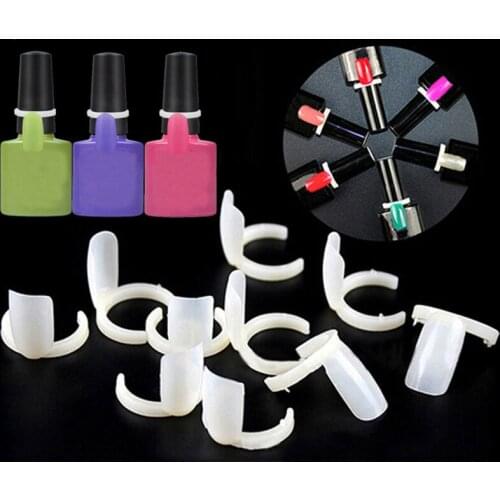50pcs UV Gel Color Display Nail Art Ring False Nail Tips On The Ring Nail Display DIY Practice Decoration Ring Display Tools Set