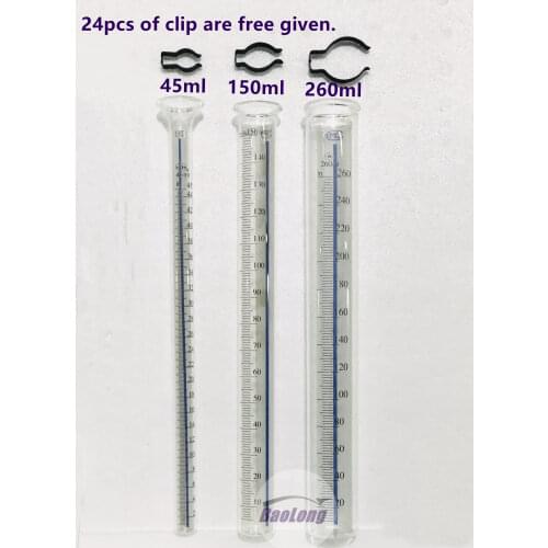 12pcs diesel glass measuring cylinder, 45ml 150ml 260ml oil measuring cup for common rail test bench injection pump test bench