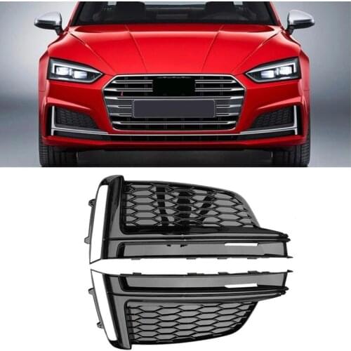 For Audi A5 S-Line S5 2017 17 2018 18 2019 19 2PCS Front Bumper Lower Fog Light Grille Trim Cover