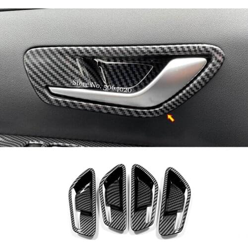 For Hyundai Tucson NX4 2021 2022 ABS Carbon fiber Car inner door Bowl protector frame Cover Trim Sticker Car Accessories Styling