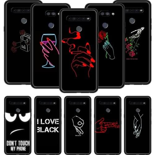 For LG K41s K61 K40s K40 K50 K50s G6 G7 G8 K31 K42 K52 K62 K71 Silicone Soft Phone Case Back Cover Minimalist Line Love