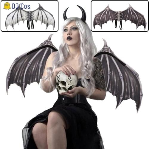Demon Cosplay Wings Angel Wings White Black Devil Skull Vampires Props Role Play Party Stage Show Halloween Mardi Gras