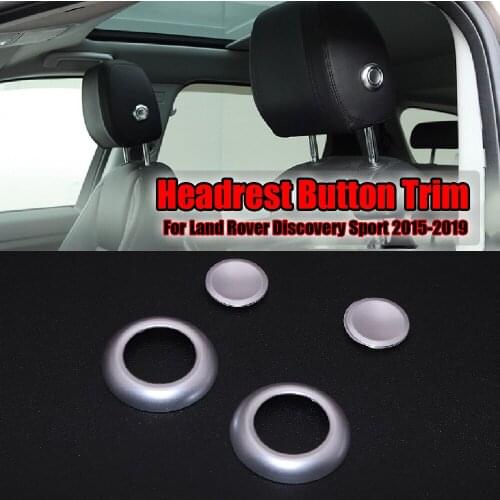 JEAZEA 4x Car Front Headrest Lifting Button Adjusting Decorative Covers Trim Fit for Land Rover Discovery Sport 2015-2018 2019