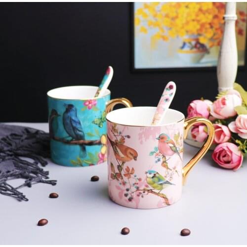 Creative Coffee Mugs Handgrip Spoon Included Tea Water Cup Milk Party Teacup Drinkware Home Decoration Accessories