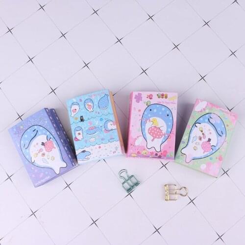 Cute Happy Whale 6 Folding Memo Pad Sticky Note Memo Notepad Bookmark Stationery