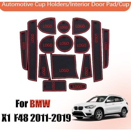 Door groove mat non slip door slot cup mat For BMW X1 F48 2011-2019 accessories rubber cup mat door mat cup