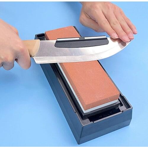 New base 400 1000 3000 grit Double-sided sharpening stone base Angle guide set Kitchen knife sharpener grinding whetstoneleather