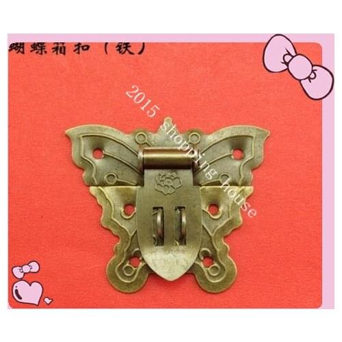 The new Iron Butterfly lock Chinese antique collocation vintage antique copper lock cross open padlock