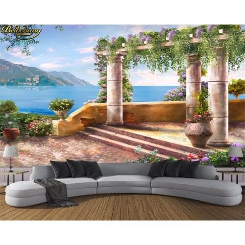 Beibehang Custom photo wallpaper mural roman column seascape 3d background wall papers home decor papel de parede infantil