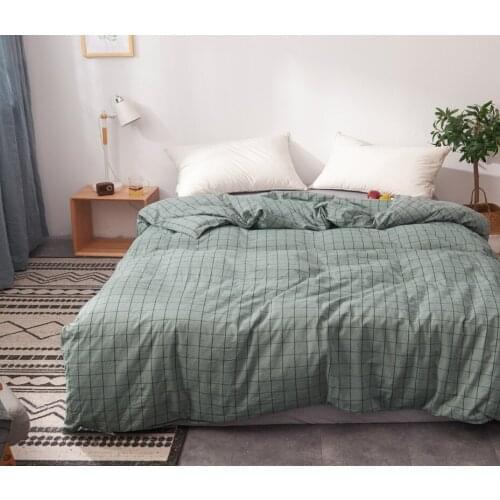 Plaid 1 Pcs 100% cotton Yarn weave washed cotton duvet cover/comforter coverr six Available Japanese style Soft Fabric