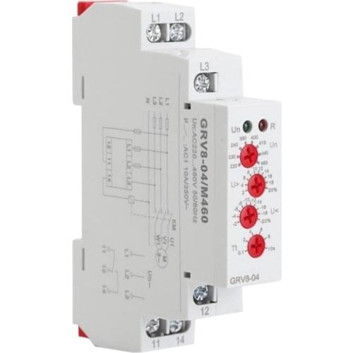 Quality GRV8-04 M460 3-Phase Voltage Monitoring Relay Phase Sequence Phase Failure Protection Voltage Control Relay