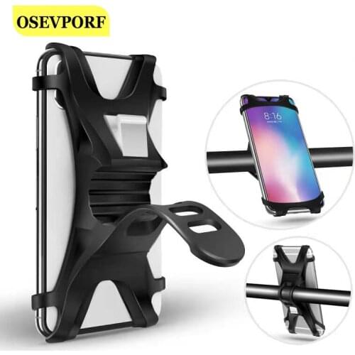 Silicone Phone Bracket Bicycle Motorcycle Stand Anti-drop Mobile GPS Holder For iPhone 12 11 Pro Max Huawei Xiaomi Redmi Support