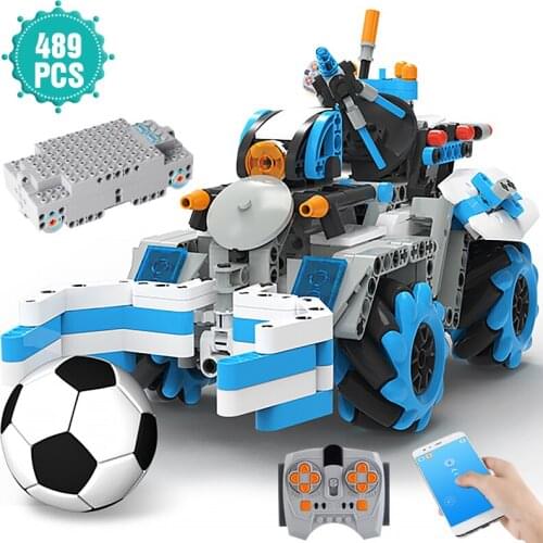 Technical Football Car Building Blocks Remote Control Programming Football Car Brick Educational Toys Holiday Gift For Children
