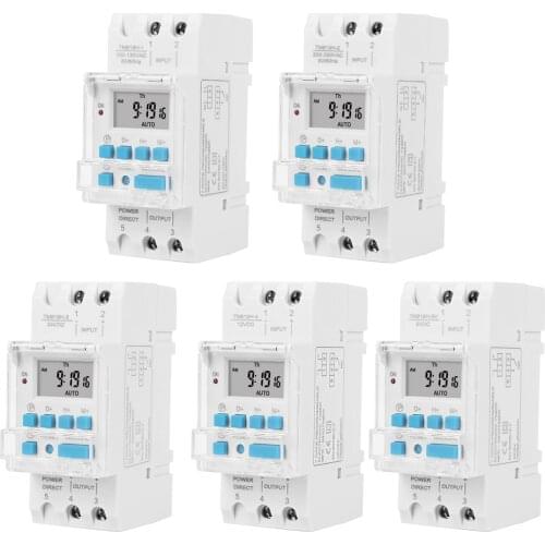 TM919H 16A Din Rail Mount Weekly Programmable LCD Digital Home Switch Timer Control Voltage Output Electronic Time Clock Relay