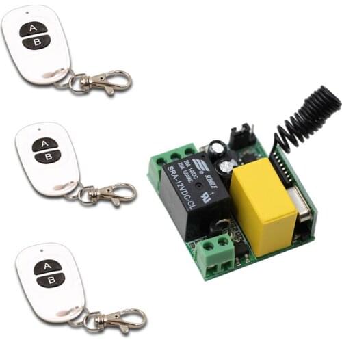 High Quality AC220V 1CH 10A Wireless Power Switch System 1 Receiver & 3 Waterproof Transmitters Learning Code Toggle Momentary