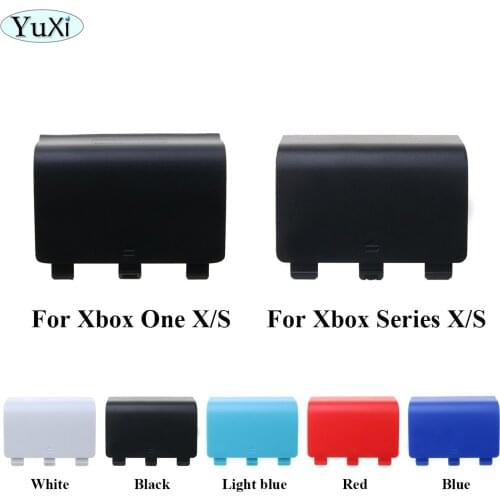 YuXi For Xbox Series X S Controller Battery Shell Lid Back Replacement Housing Door Cover Case Black White Blue For Xbox One X S