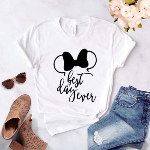 Best day ever bow Print Women tshirt Casual Funny t shirt For Lady Girl Top Tee Hipster Harajuku graphic T-shirt