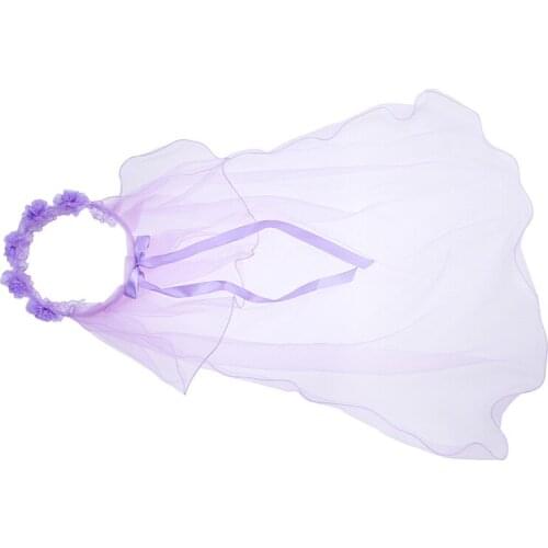 New Arrivals Children Girl Korean Style Lace Bride Veil Hair Wreaths Wedding Party Vacation Beach Girls Hair Accessories 1PC