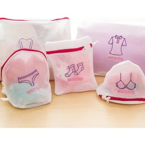 1Pc Washing Bra Socks Underwear Mesh Zippered Lingerie Laundry Bag Washing Machine Dirty Laundry Bags For Clothes Wash Kit