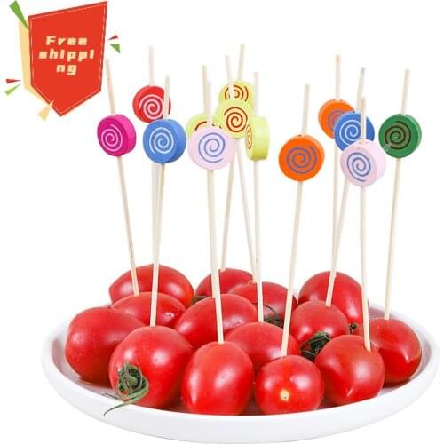 100pcs/bag Disposable Art Fruit Fork Creative Cocktail Sign Pastry Decoration Sign / KTV / Party / Bar Bento Box Accessories