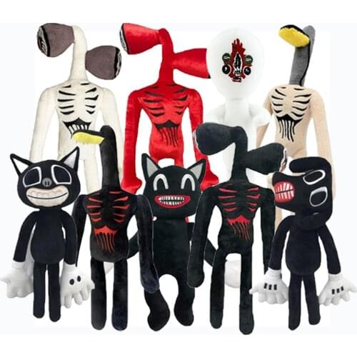 2Pcs/lot Anime Siren Head Plush Dolls Black Cat Animal Peluches Toys Soft Horror Sirenhead Stuffed Dolls for Kids Birthday Gifts