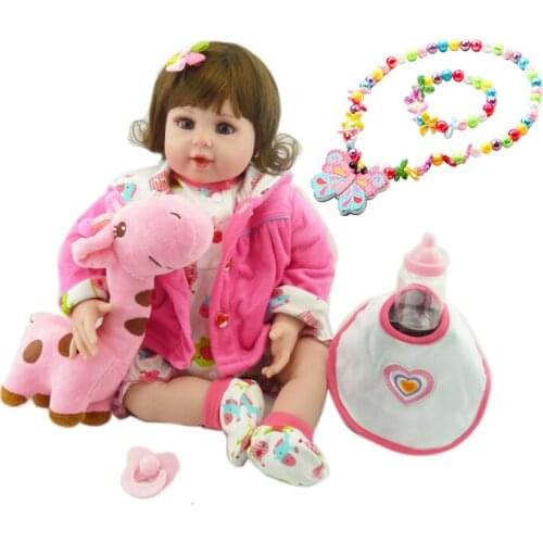 22Inch 55cm Silicone Reborn Baby Dolls Baby l.o.l Alive Lifelike Kids Toy Gril Menina Bebe Boneca reborn Birthday Gift Giraffe
