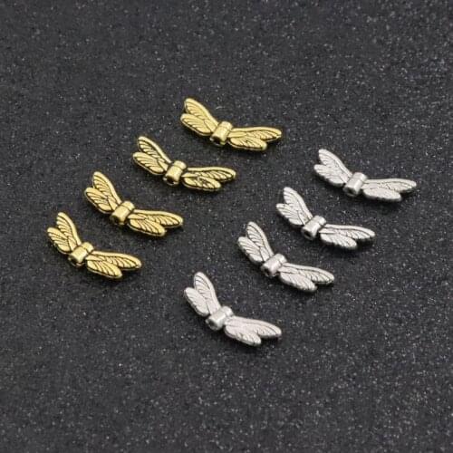 50Pcs Width 20MM Hole 1mm Dragonfly Mixed Color Metal Spacer Beads For Jewelry Finding Jewelry Beads Handmade DIY Accessories