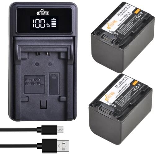 NP-FH70 NPFH70 Battery + LED USB Charger for Sony NP-FH30 NP-FH40 NP-FH60 NP-FH50 NP-FH70 HDR-XR Series