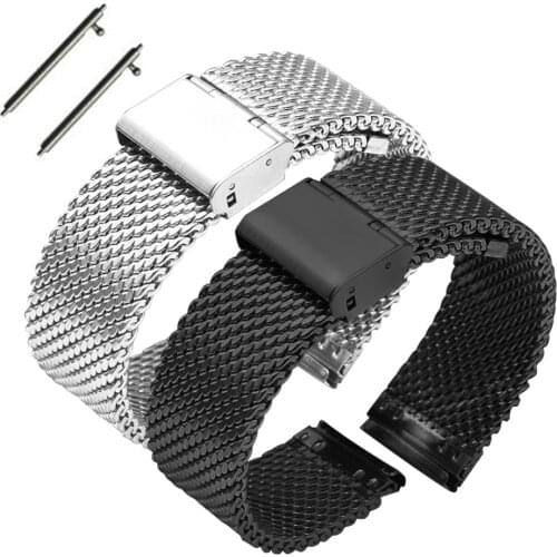 Quick Release Watch Strap Milanese Thickening Stainless Steel Watch Band Replacement Strap 16mm 18mm 20mm 22mm 24mm