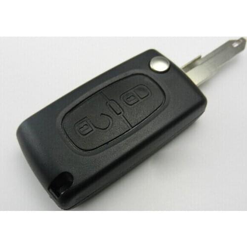 2 Buttons Flip Remote Key Shell Case Cover For Peugeot 206 With Battery Clamp