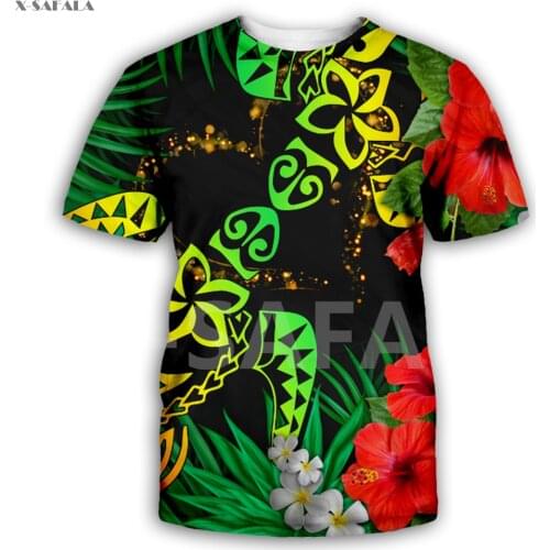 Polynesian Hawaii Pattern Ombre Tropical 3D Fashion All Over Printed Round Neck T-Shirt Men Women Harajuku Casual Tee