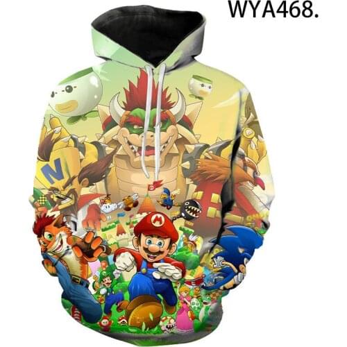 3D Printed New Mario Hoodies Men Women Children Cool Streetwear Sweatshirts Boy Girl Kids Pullovers Long Sleeve Casual Tops