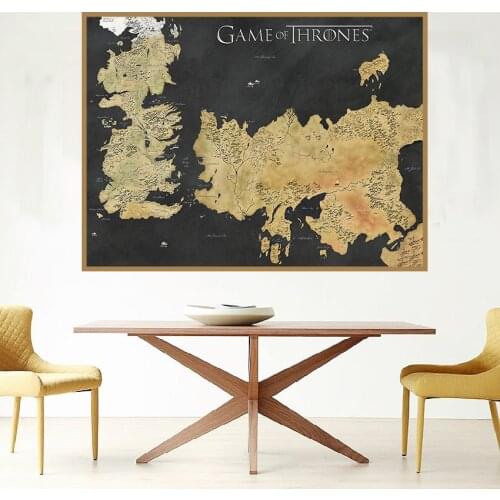 Famous Movie Poster TV Show Map of Westeros and Essos Canvas Painting Cool Huge Large Giant Wall Art Picture Home Decor Gift