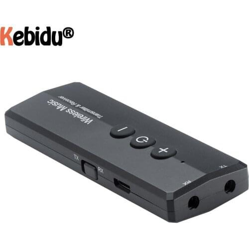 Kebidu Hot 2 in 1 Bluetooth 5.0 Transmitter Receiver For TV PC Car Kit with Control Button Mini 3.5mm AUX Audio Wireless Adapter