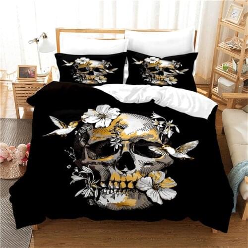 Fanaijia Duvet Cover Set 3d Print Sugar Skull Bedding Set Queen Size Pillowcase Full King Beds Comforter Set