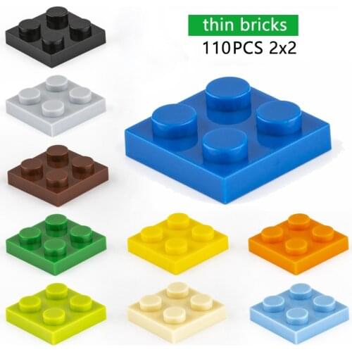 DIY Building Blocks Thin Bricks 110pcs 2x2Dots Educational Creative Size Compatible With Other Brand Assemble Toys for Children